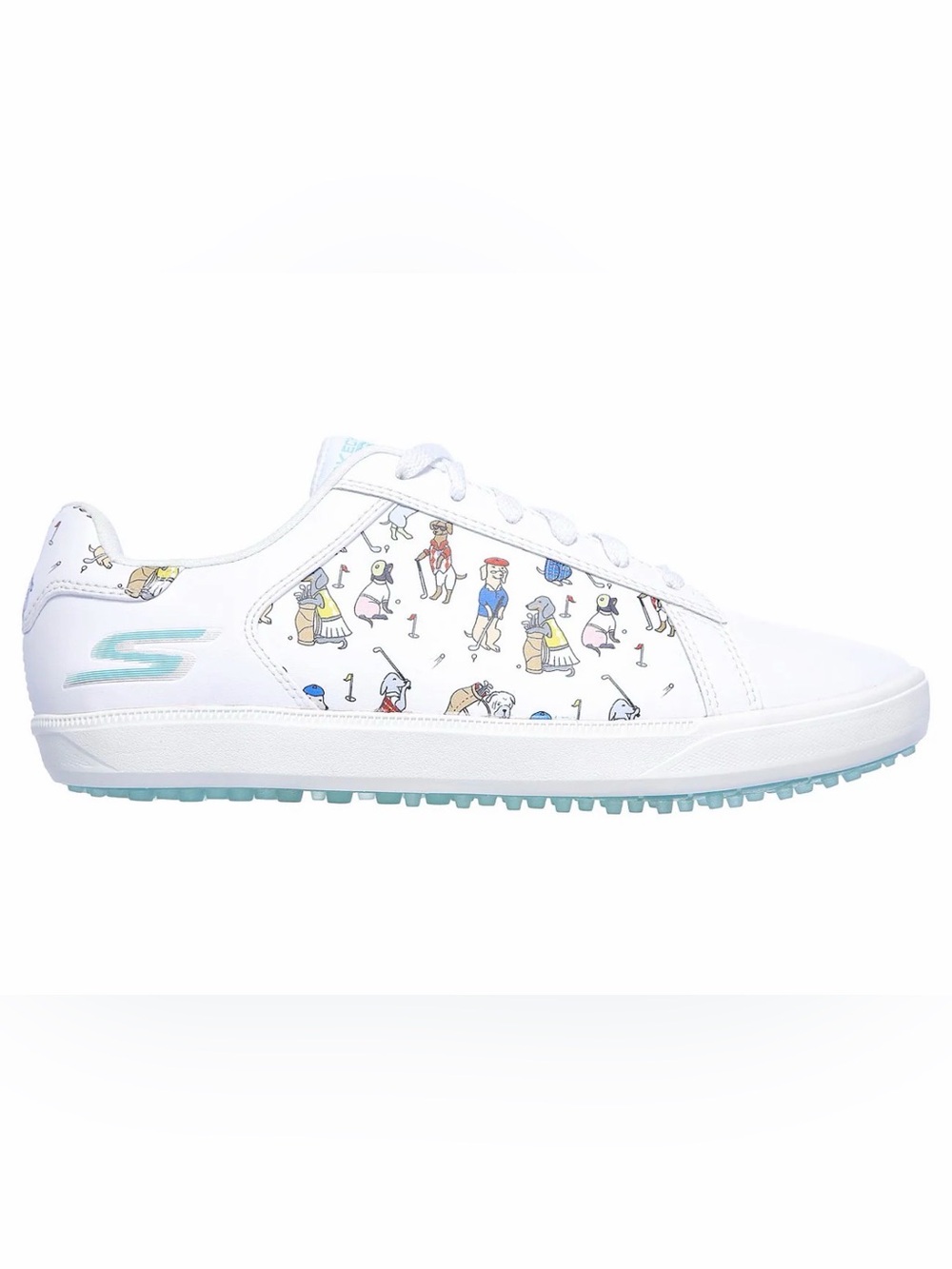 Skechers woman’s White Cartoon Print Lace-Up Sneakers